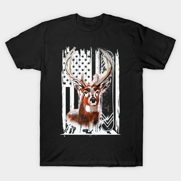 American Deer Hunter T-Shirt by NICHE&NICHE